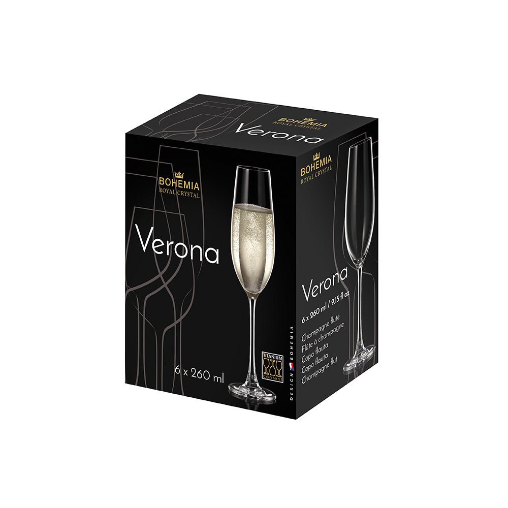 Bohemia Royal Crystal Verona champagneglas 260 ml – 6-pack