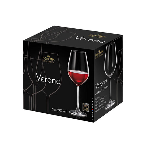 Bohemia Royal Crystal Verona rödvinsglas 690 ml – 6-pack